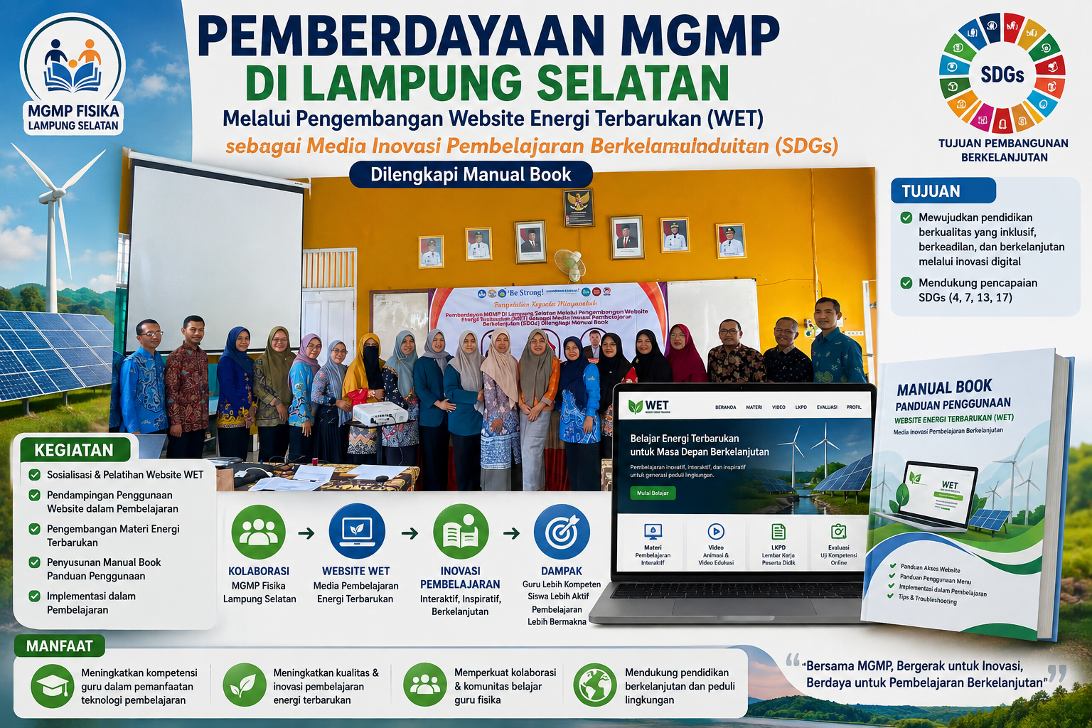 Pengembangan Website Energi Terbarukan (WET) sebagai Media Inovasi Pembelajaran Berkelanjutan (SDGs) Dilengkapi Manual Book
